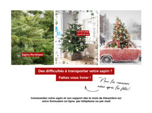 Vente de sapins et support. Faites vous livrer à domicile